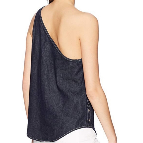 Calvin Klein Jeans Denim One Shoulder Sleeveless - Picture 4 of 8